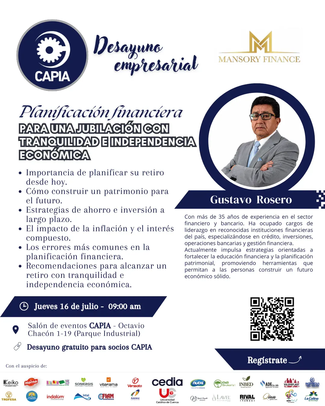 Desayuno Empresarial - Planificación financiera para una jubilación con tranquilidad e independencia económica